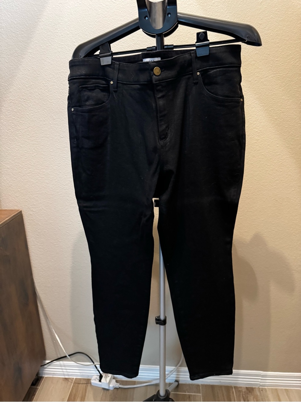 Women's Loft Plus Coated Black Pants size 20